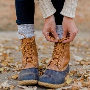 Vintage L.L. Bean Boots Size 7 Leather Navy